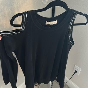 Michael Kors embellished cold shoulder sweater